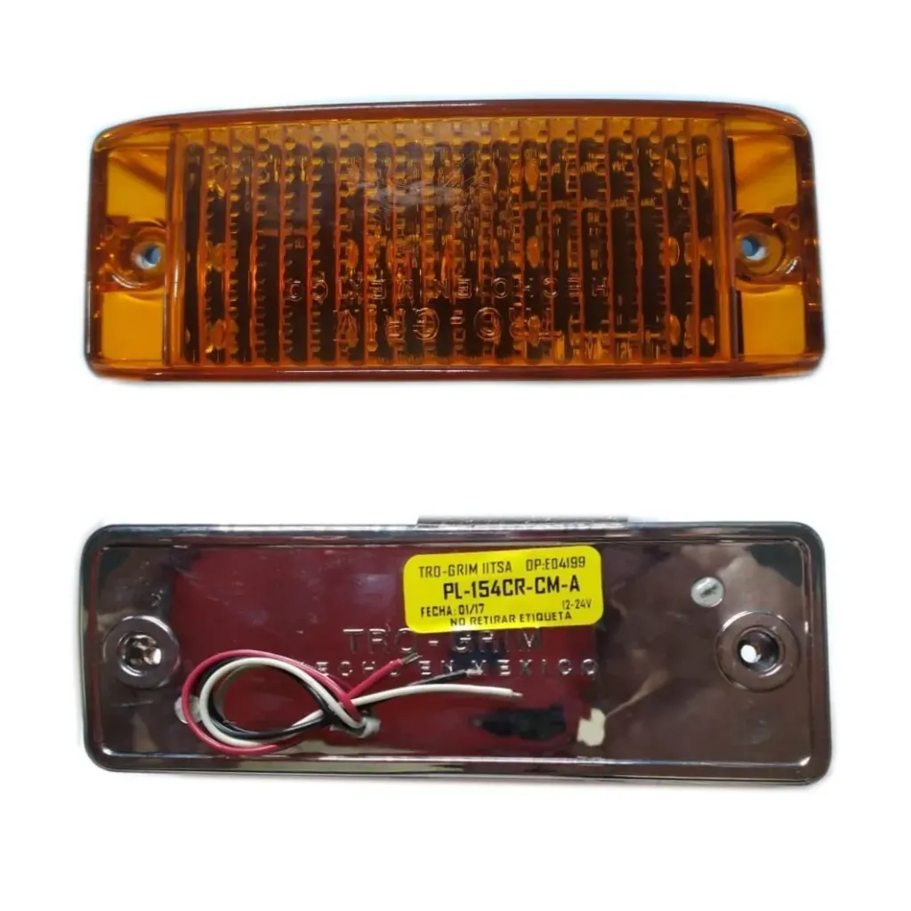 PLAFON 12 LED AMBAR CROMADO 12/24V C/MOVIMIENTO