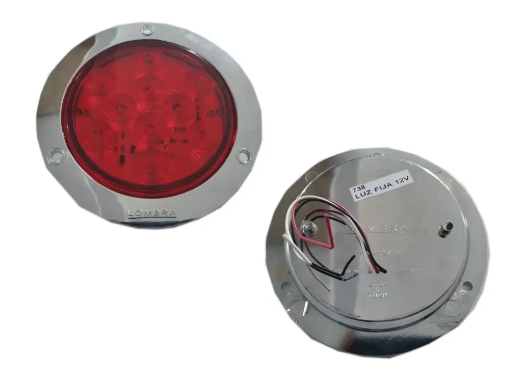 PLAFON 12V 10 LED´S ROJO BRIDA CROMADA