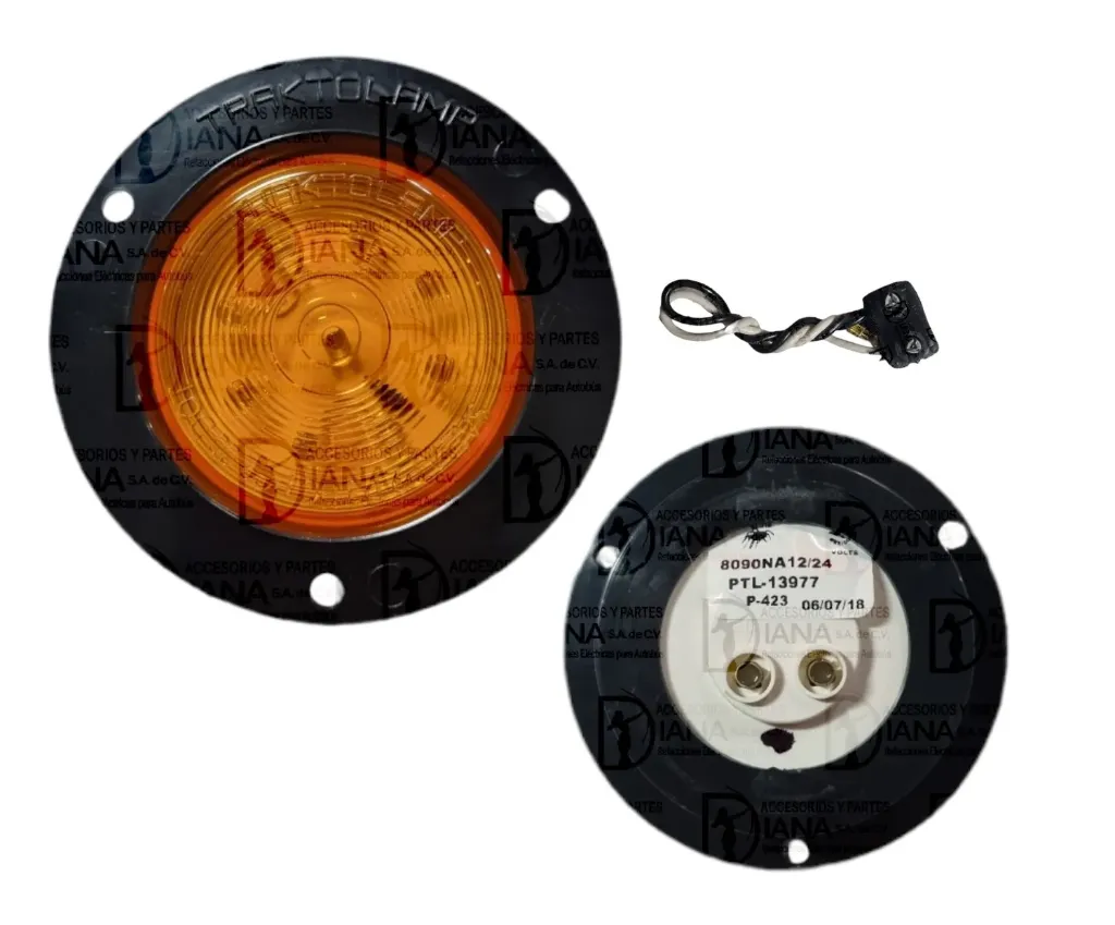 PLAFON 2 1/2" 9 LED 12/24V AMBAR 8090NA