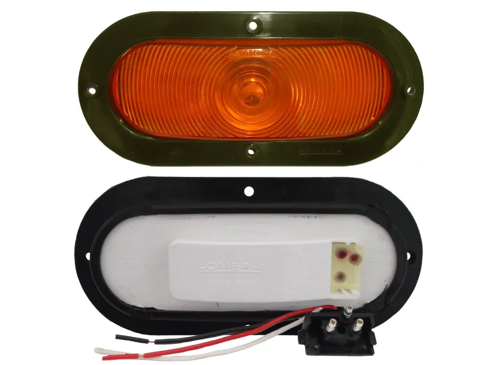 PLAFON 6" OVAL SELLADO ABS C/CON. AMBAR 12V