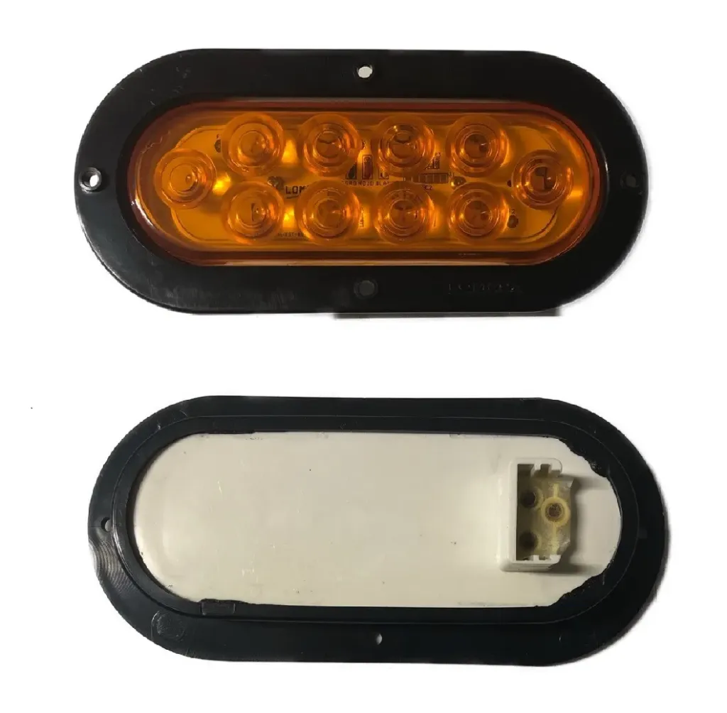 PLAFON AMBAR OVAL 6" ESTROBO 12V 10 LED
