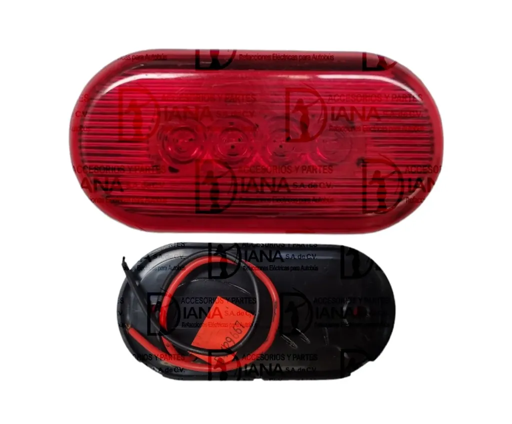 PLAFON ROJO OVAL 10 LED 12V FIJO TIPO HELLA