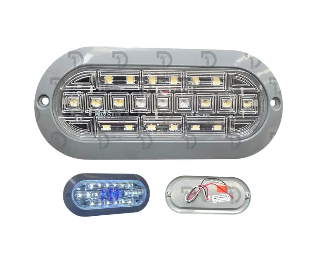 [D6111074] LAMPARA OVALADA C/PENUMBRA B/GRIS 12/24V