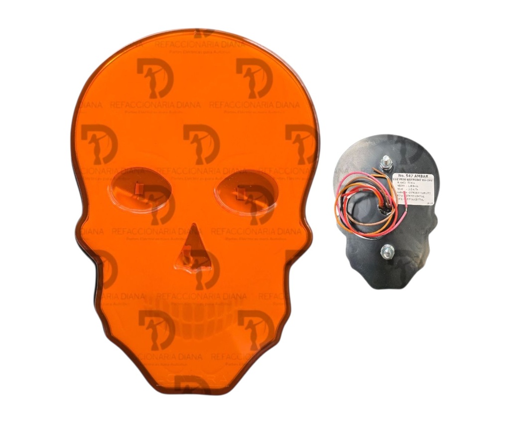 PLAFON CALAVERA 36 LED´S AMBAR 12/24V