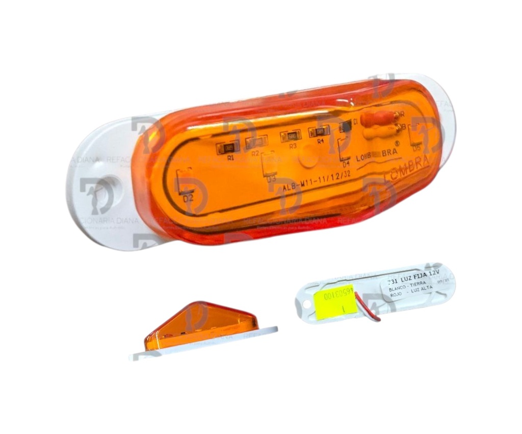 PLAFON CASITA 4 LED´S AMBAR 12V