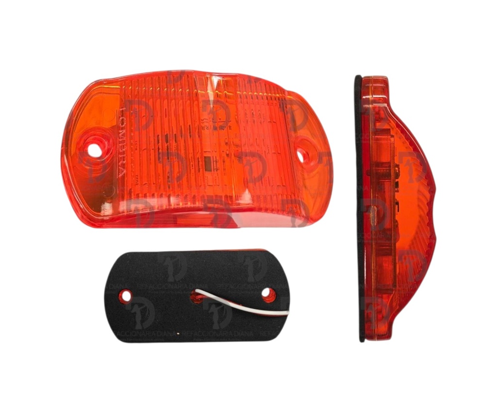 PLAFON RECTANGULAR 9 LED´S AMBAR 12/24V