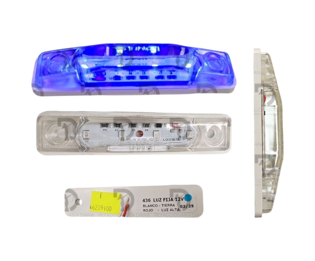 PLAFON SELLADO 4 LED´S AZUL 12V