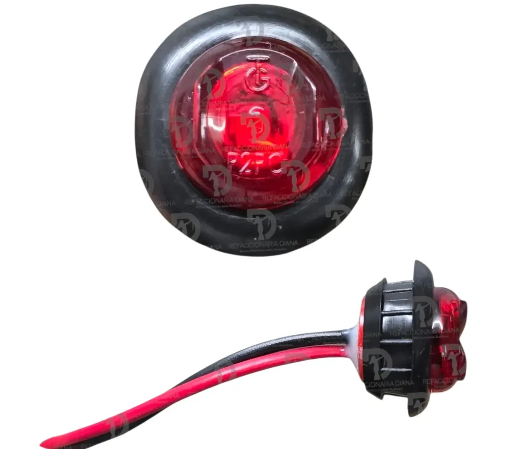 [D4644174] PLAFON BOTON 12/24V 3 LEDS ROJO TROGR