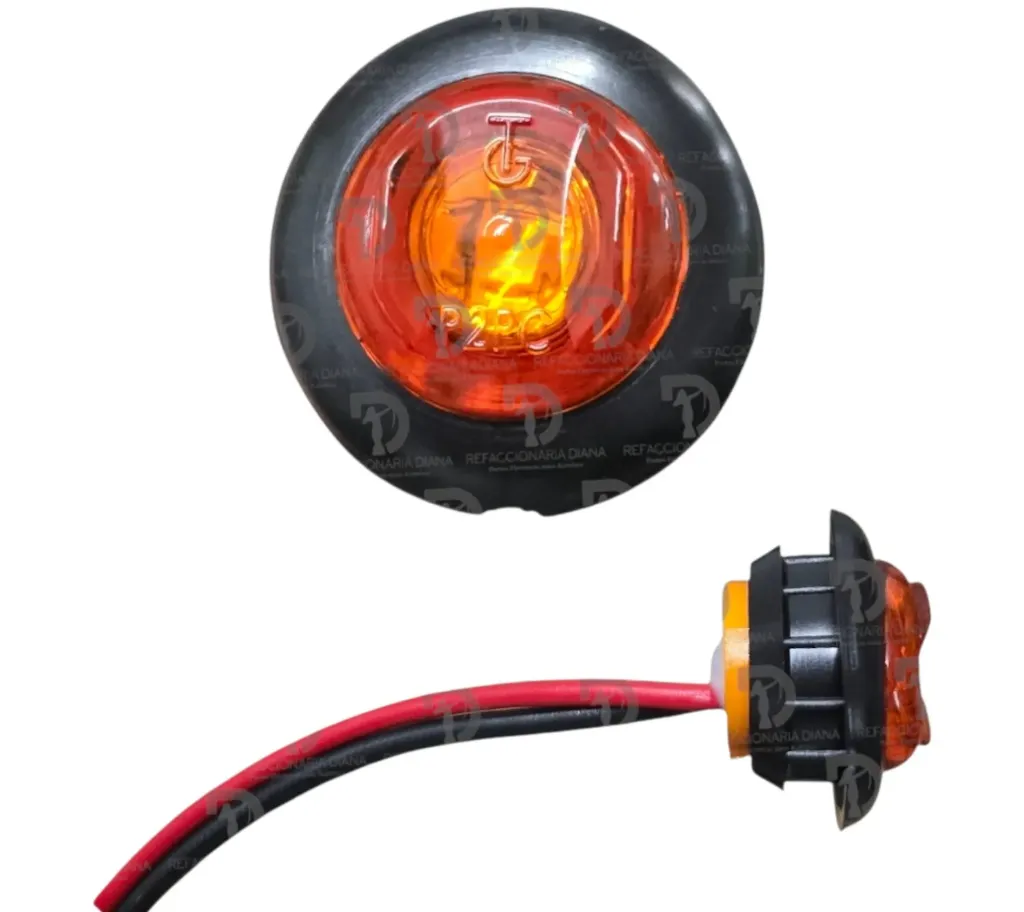 PLAFON BOTON 12/24V 3 LEDS AMBAR TROGR