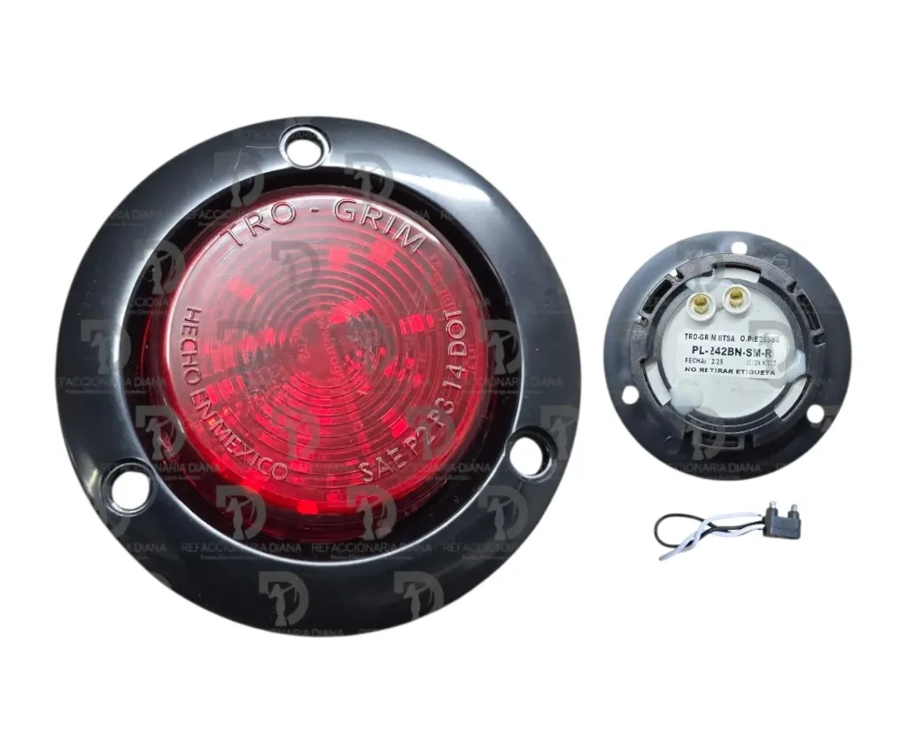 PLAFON 2 1/2" ROJO 6 LED 12/24V B/NEGRA