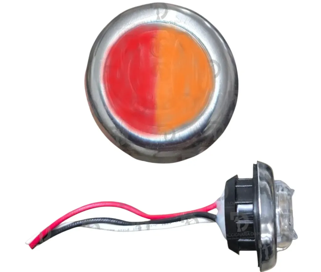 PLAFON BOTON 12/24V 3 LEDS AMBAR/ROJO