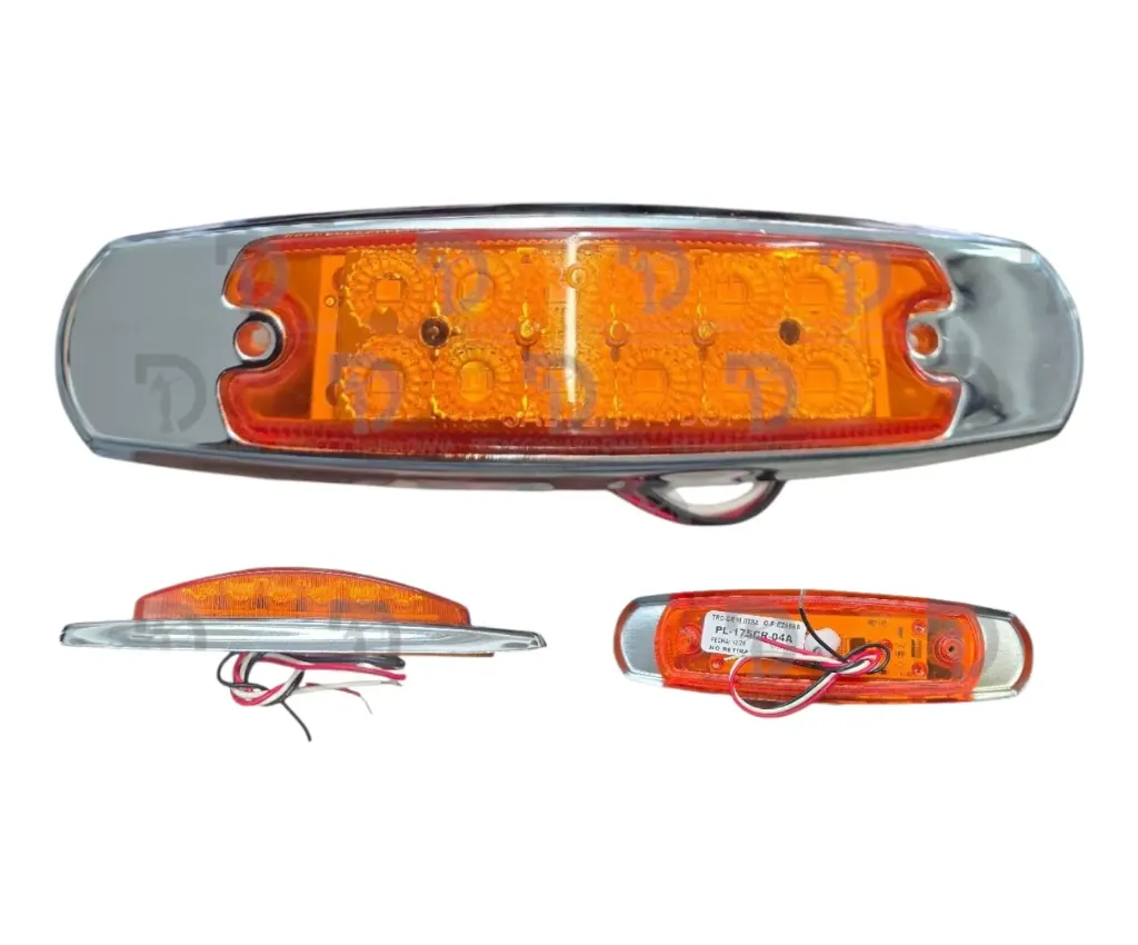 [D4608074] PLAFON LATERAL AMBAR 12 LED 12/24V CROMO