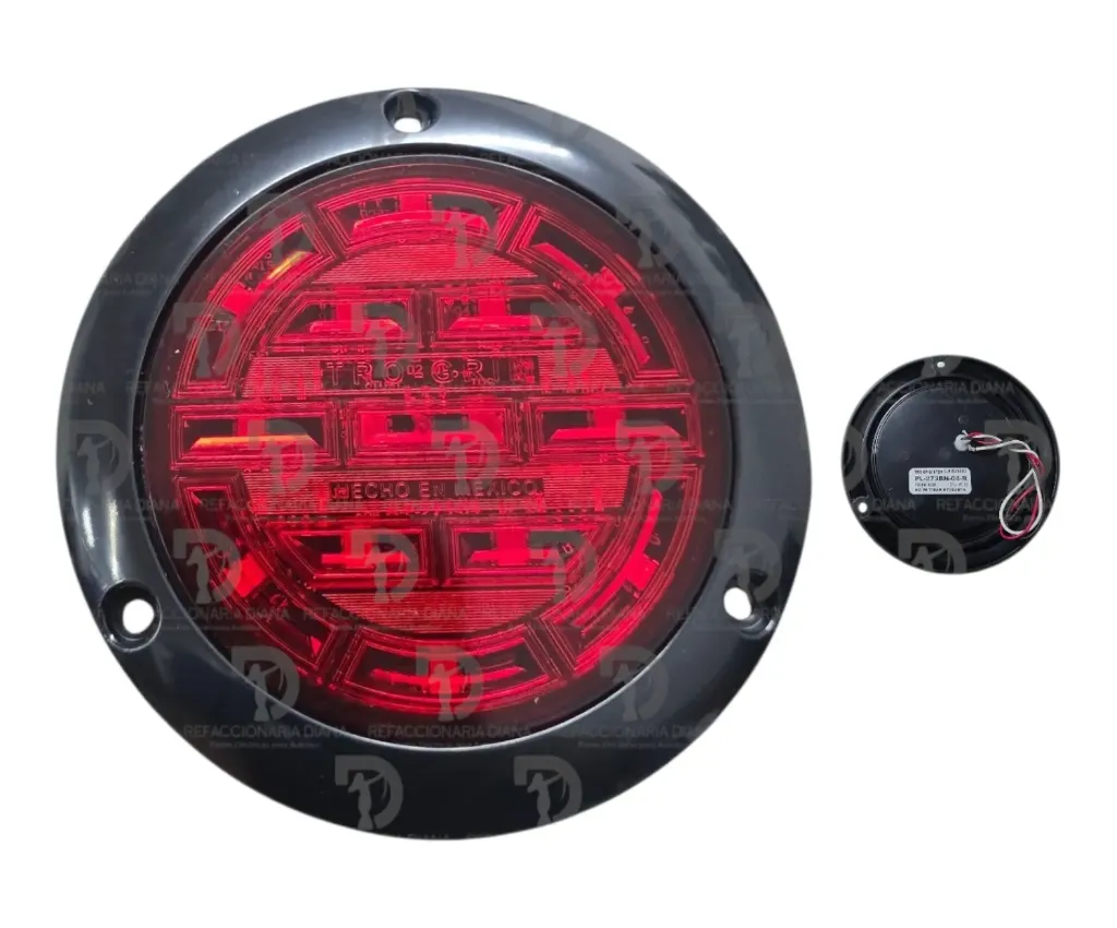 [D4643974] PLAFON 4" ROJO ULTRA PLANO 12/24V 14LED