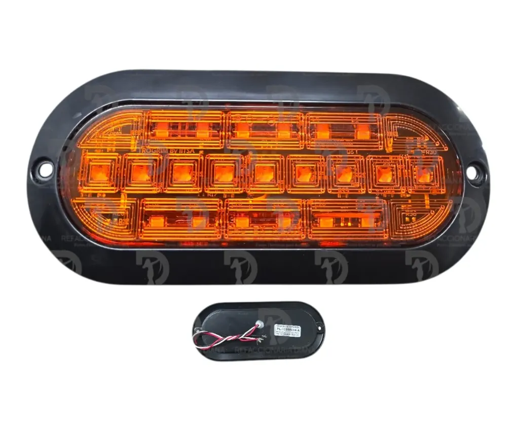 [D4619174] PLAFON OVALADO AMBAR 12/24V PLANO B/NEGR