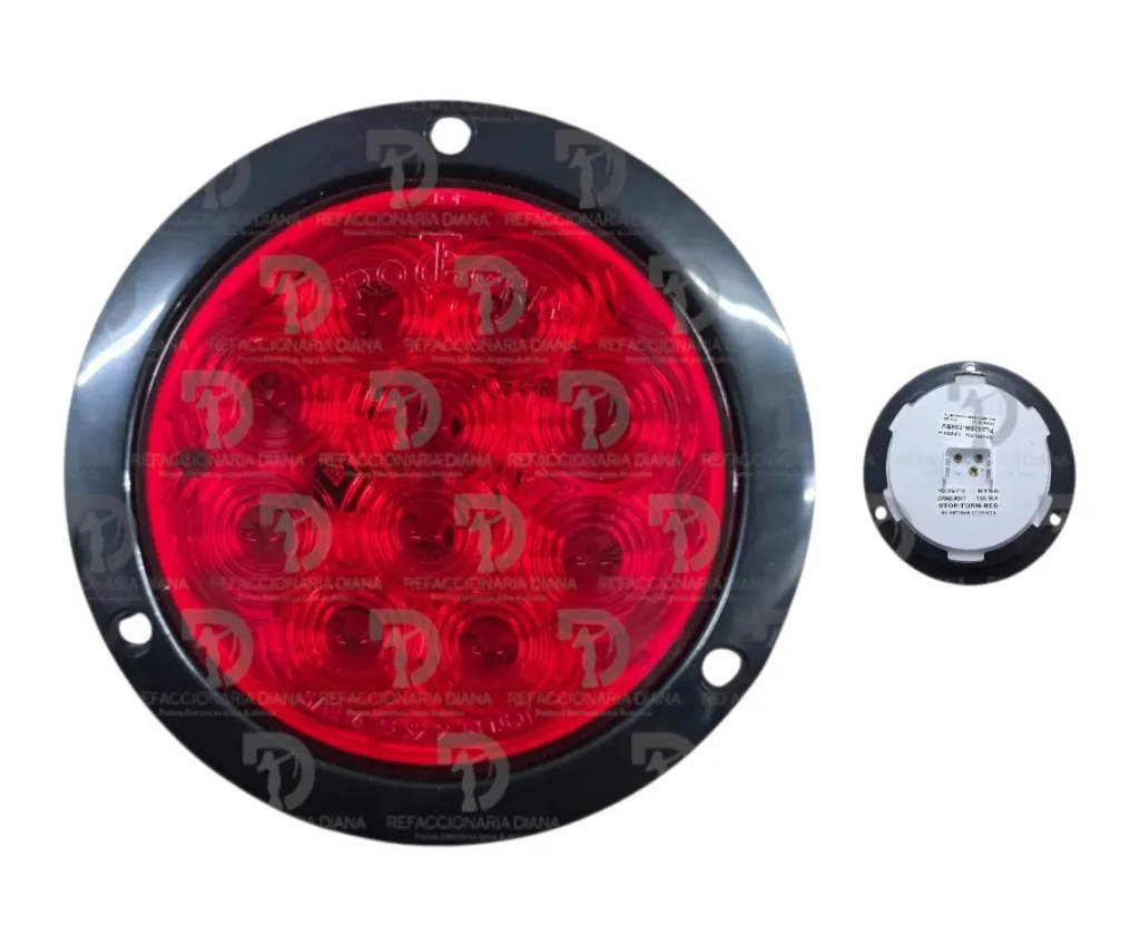 PLAFON 4" ROJO 10 LED 12/24V ALTA/BAJA
