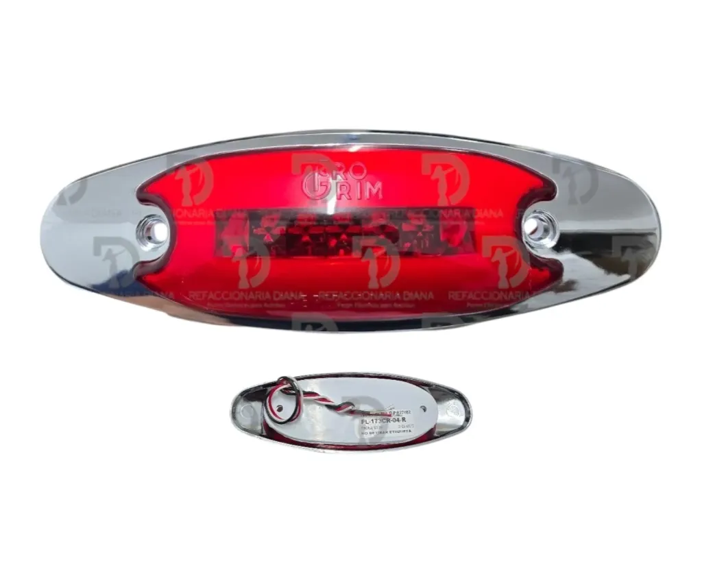 PLAFON LAT ROJO NEON BASE CROMO AYCO