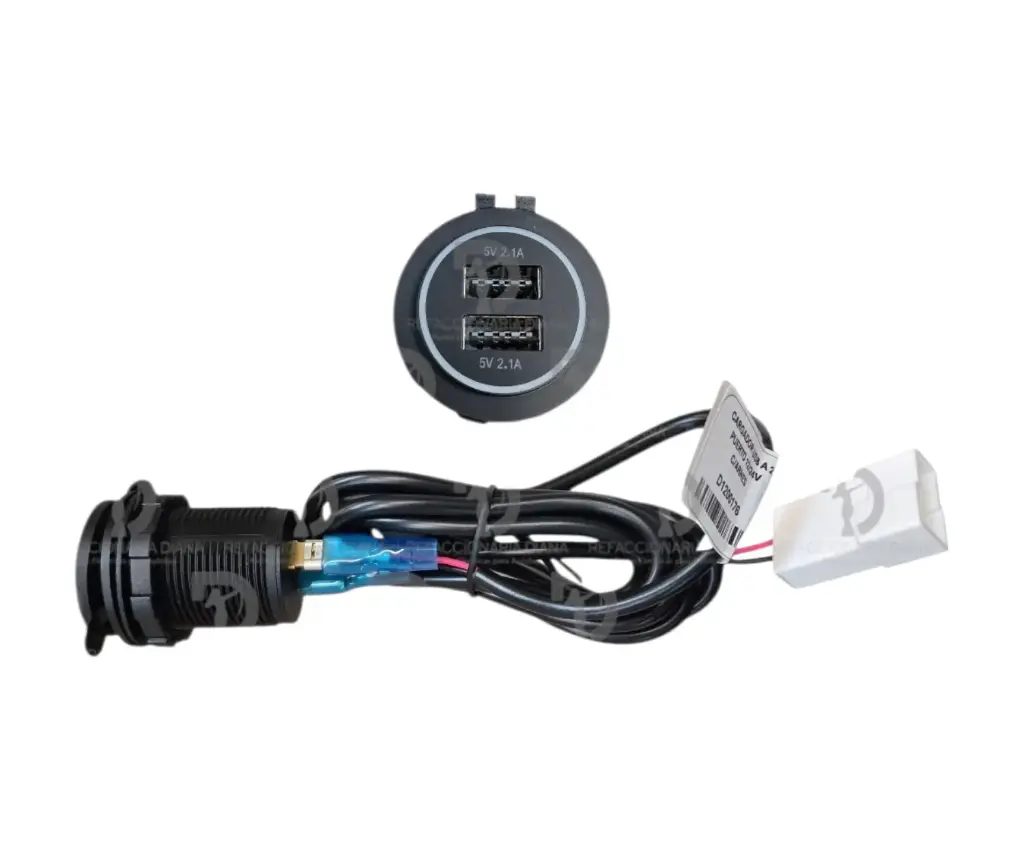 CARGADOR USB A 2 PUERTO 12/24V C/ARNES