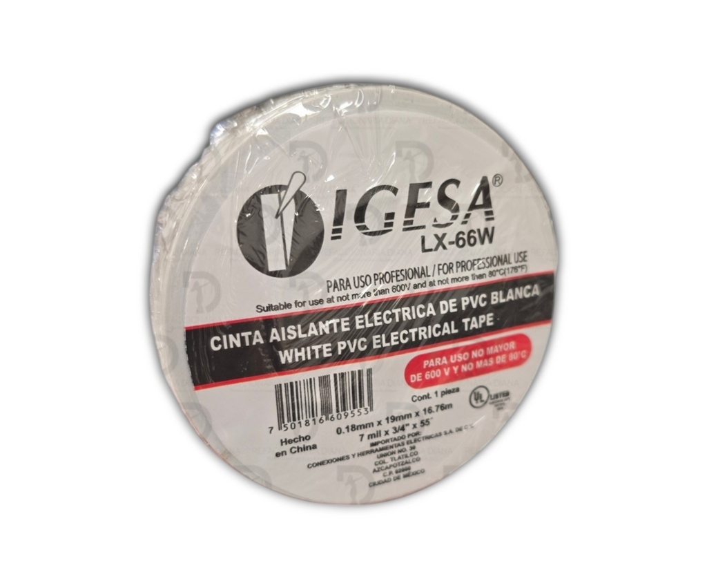 CINTA PLASTICA AISLANTE BLANCA IGESA