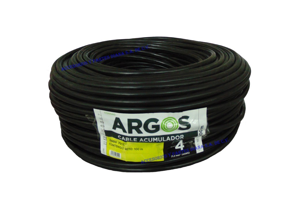 CABLE P/BATERIA #4 NEGRO ARGOS