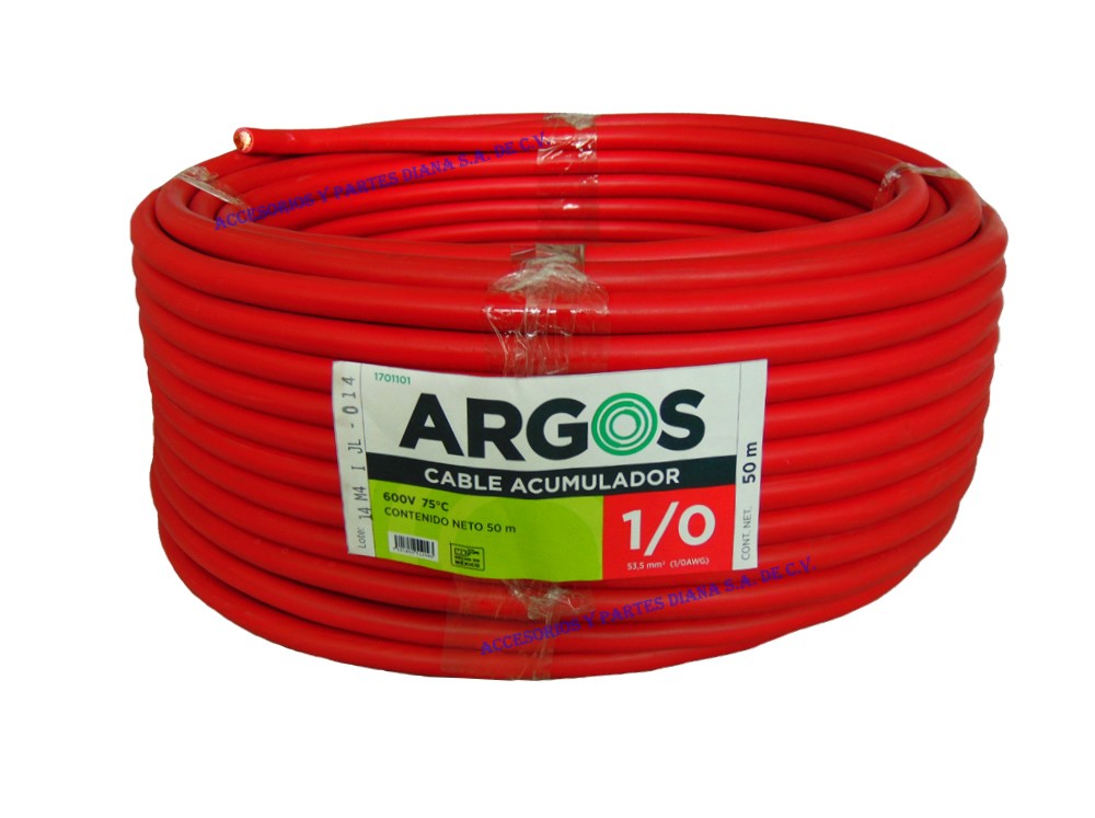 [D2902004] CABLE P/BATERIA 1/0 ROJO ARGOS