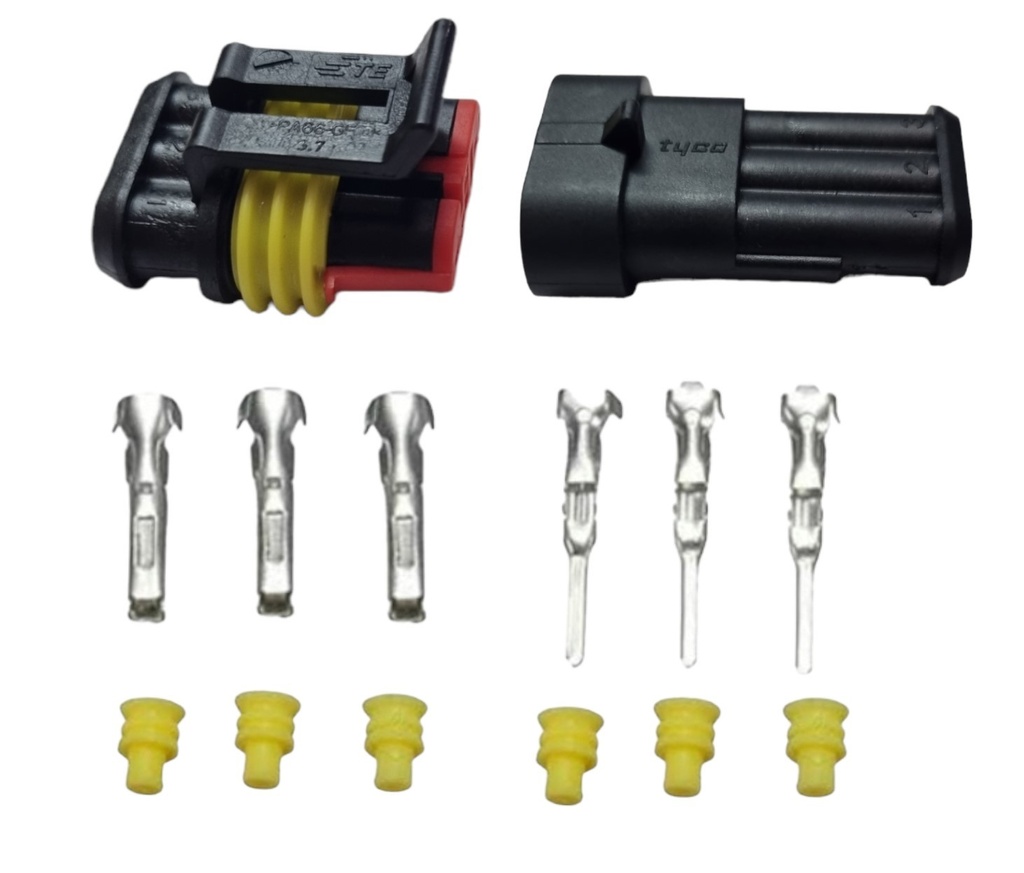 CONECTOR TYCO 3 VIAS H Y M COMPLETO