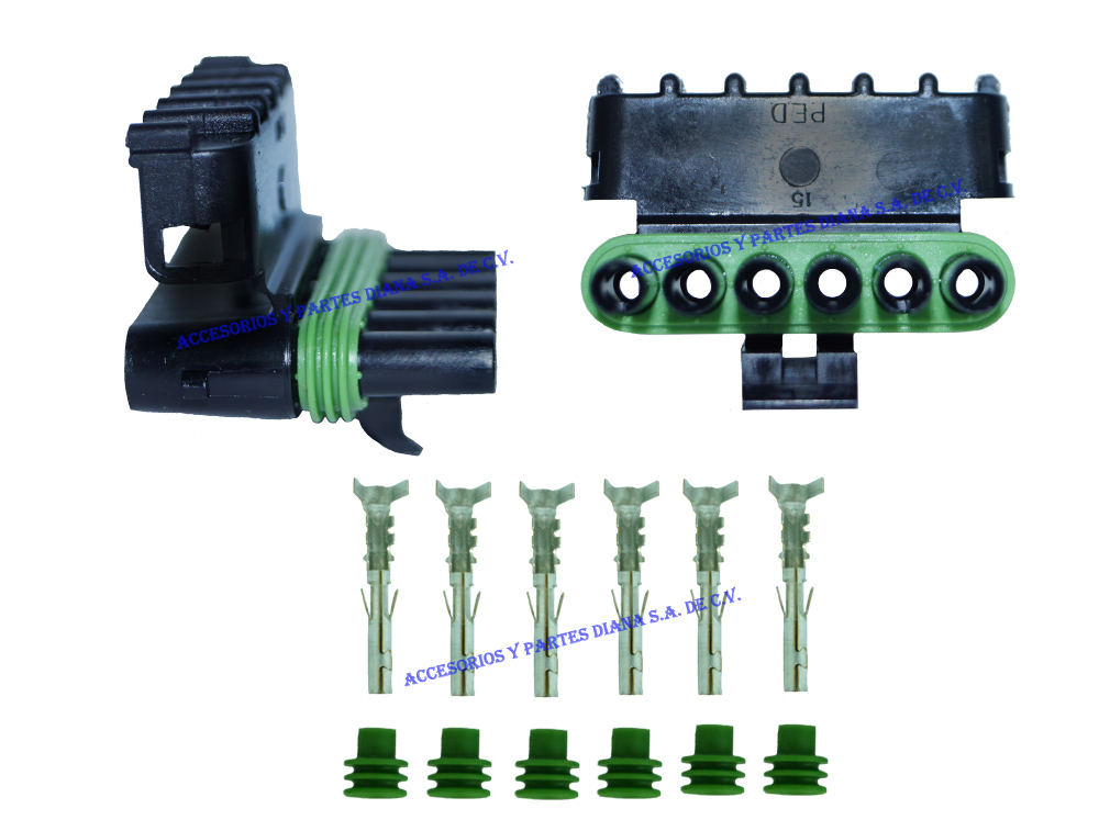 CONECTOR PK MACHO 6 VIAS COMPLETO