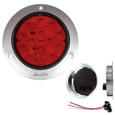 PLAFON 14 LED ROJ 4" ABS CROM GIR 12/24V