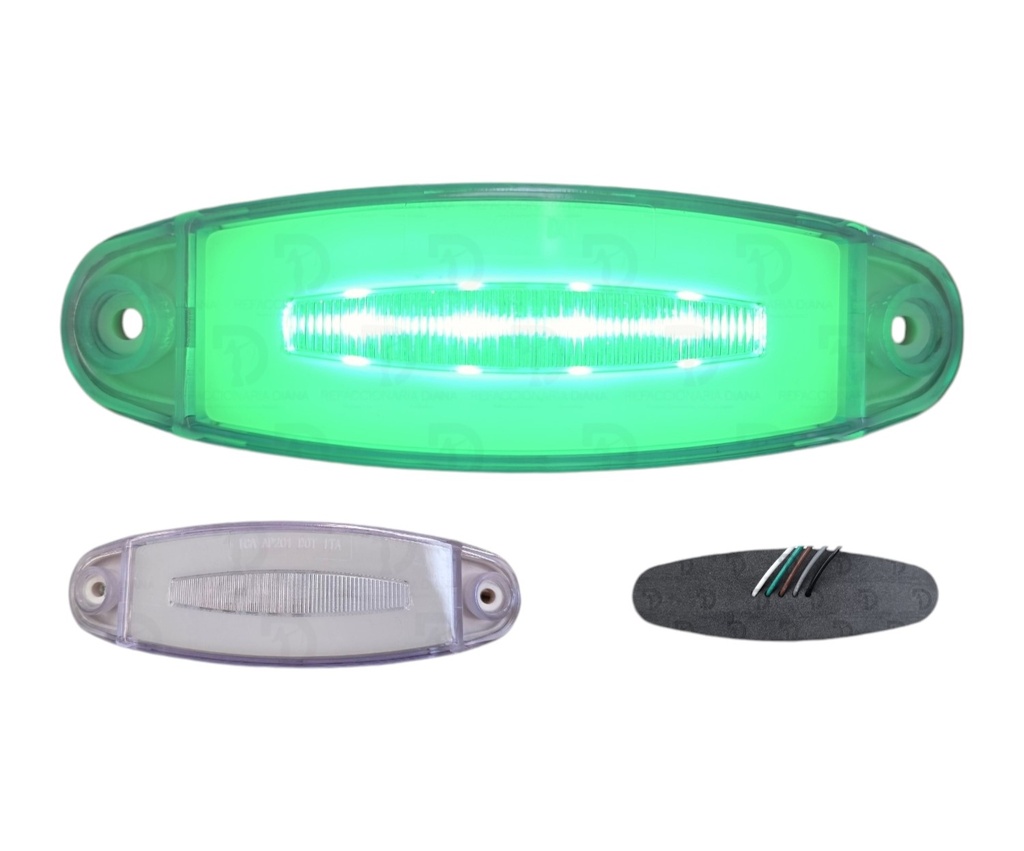 [D4630893] PLAFON SALMON CRIST LED VERD NEON 12/24V