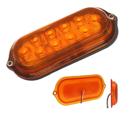 PLAFON 6" 10 LED´S OVAL RAYAD AMB 12/24V