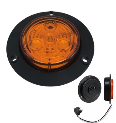 PLAFON AMBAR 3 LED´S 2" P/REMACHE 12/24V
