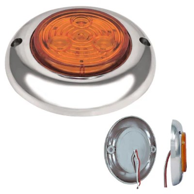 PLAFON AMB 3 LEDS 2 1/2" B/CROMO 12/24V