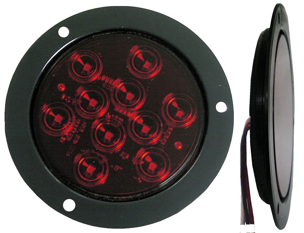 [D46456100] PLAFON 4" ROJ 10 LED ABS S/CONECT 12/24V