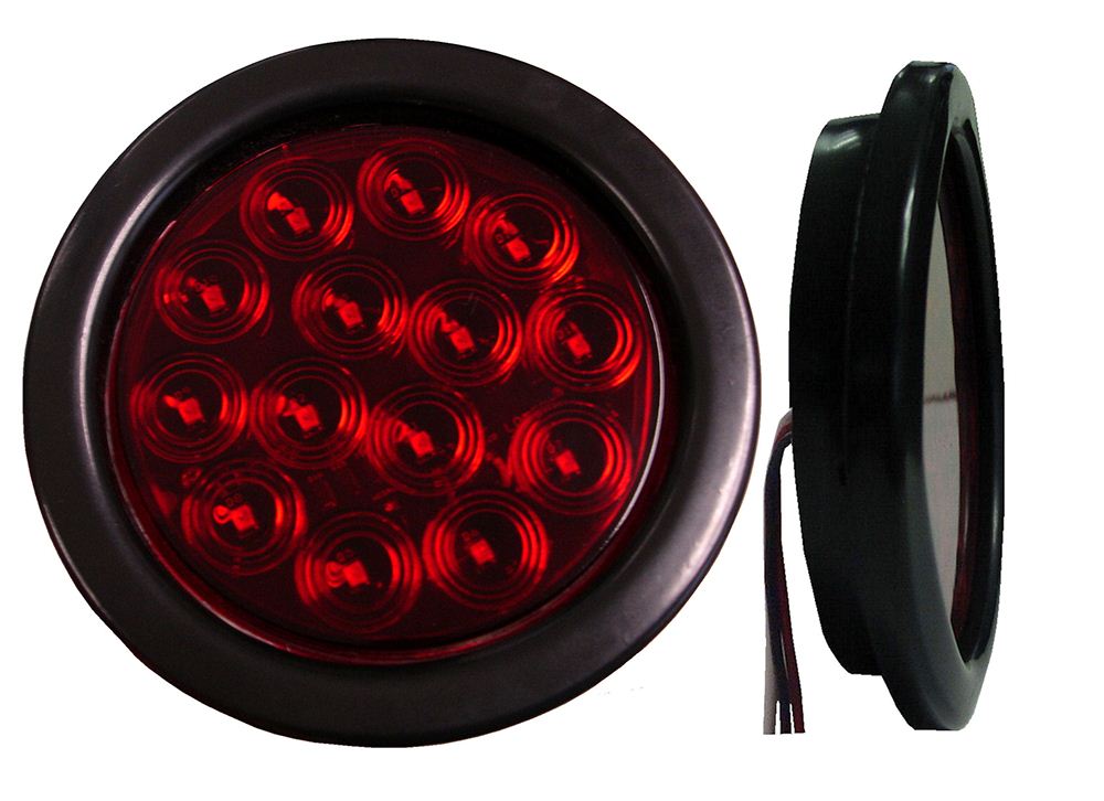 [D46459100] PLAFON ROJO 4" 14 LED HUL GIR S/C 12/24V