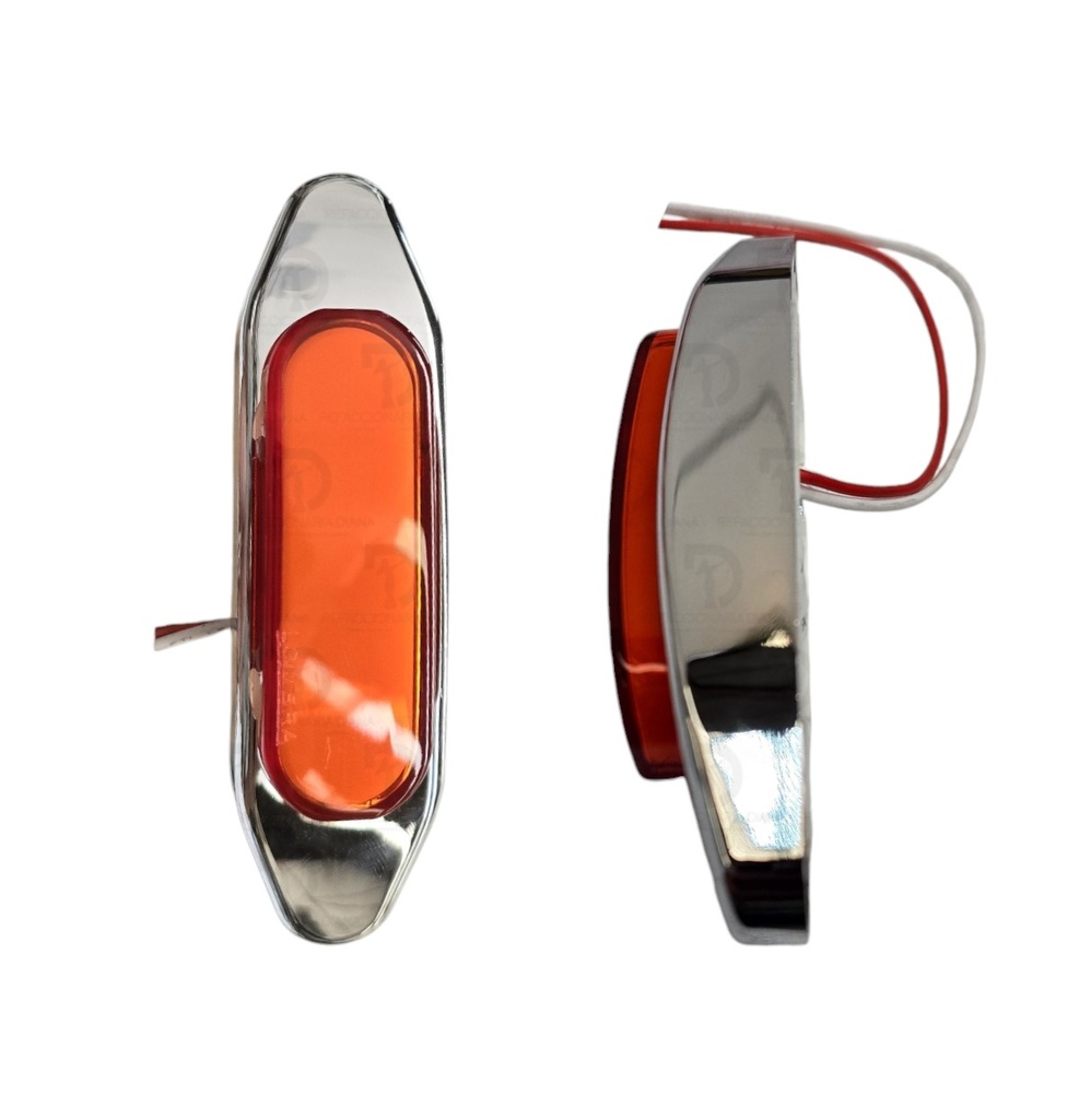 PLAFON 4 LEDS NEON AMBAR LAT B/CROM 12V