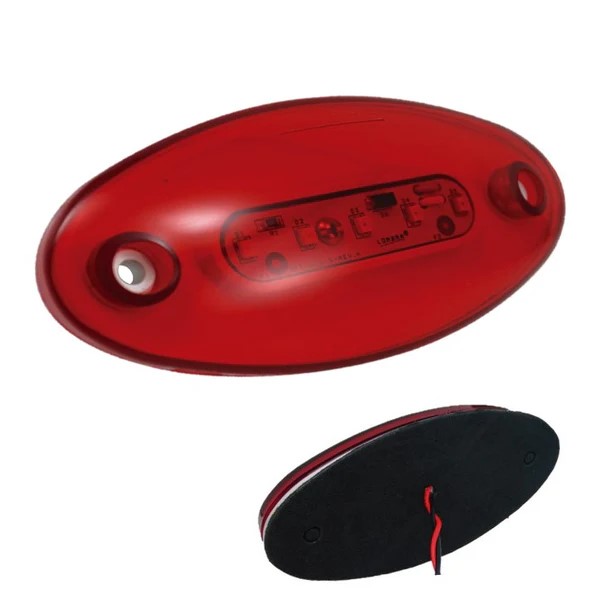 PLAFON OVAL 4 LED´S ROJO 12V ESTROBO