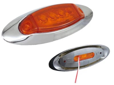 PLAFON LAT OVAL 4 LED´S ABS AMB 12V CROM