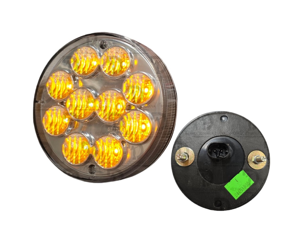PLAFON 12/24V 10 LED 95MM CRISTAL LUZ AMBAR