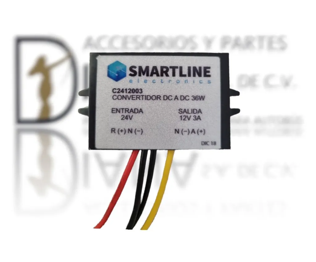 CONVERTIDOR DC A DC 24V-12V 36W 3 AMP